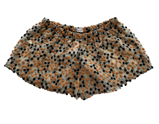 Short organza bordado puntitos beige Evvi vista frontal