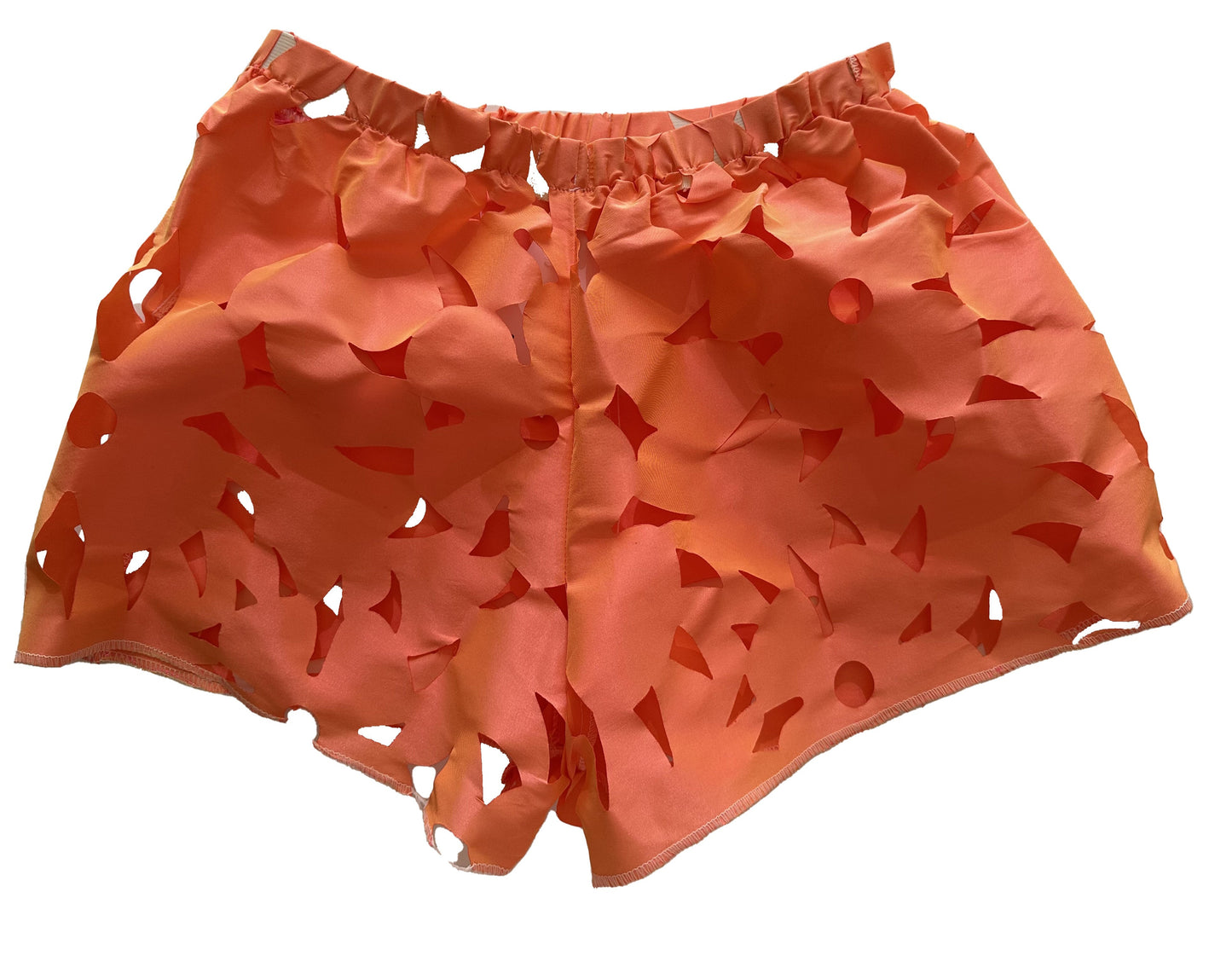 Short naranja de tafetán troquelado - vista frontal