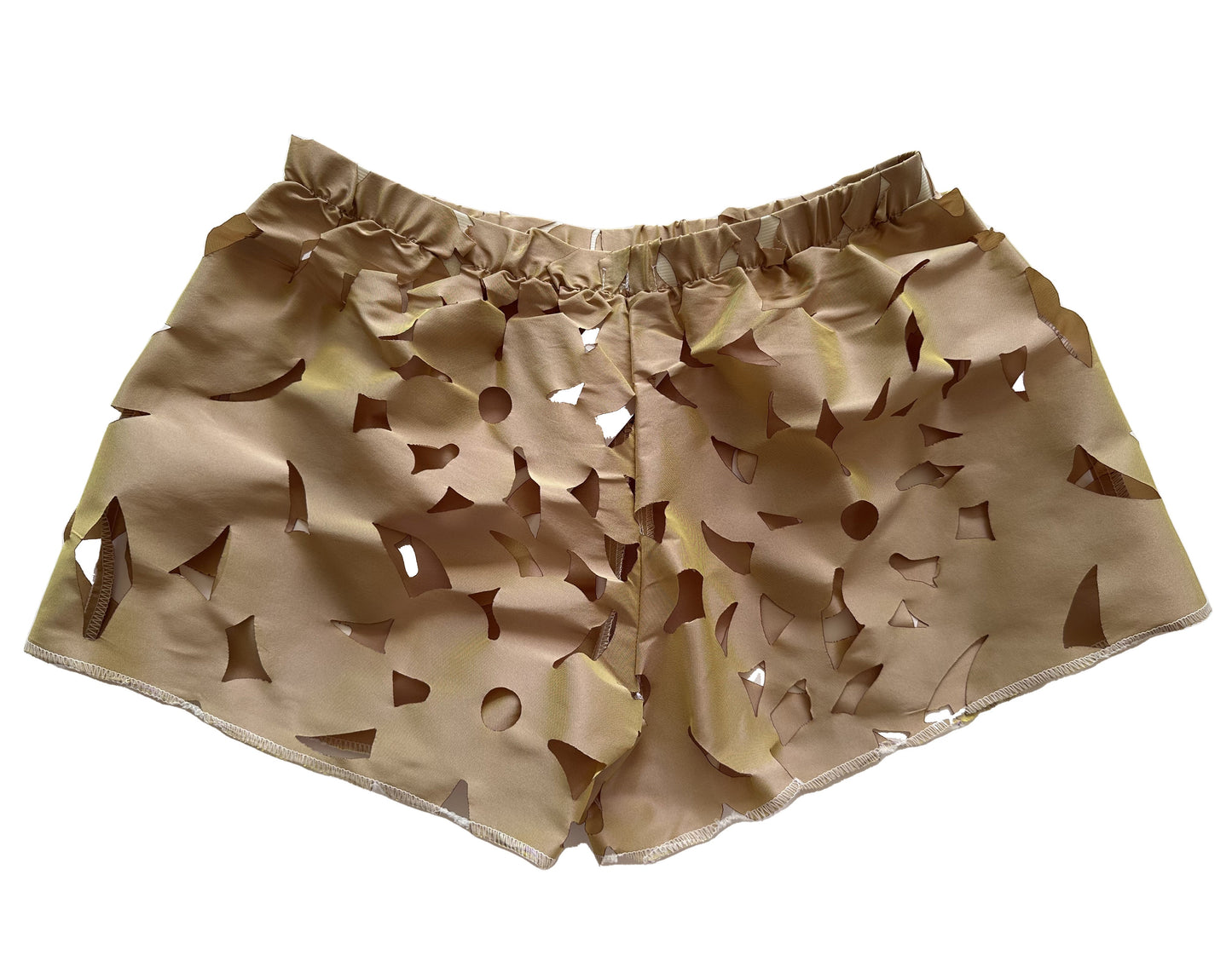 Short verde kaki transparente para heels vista trasera