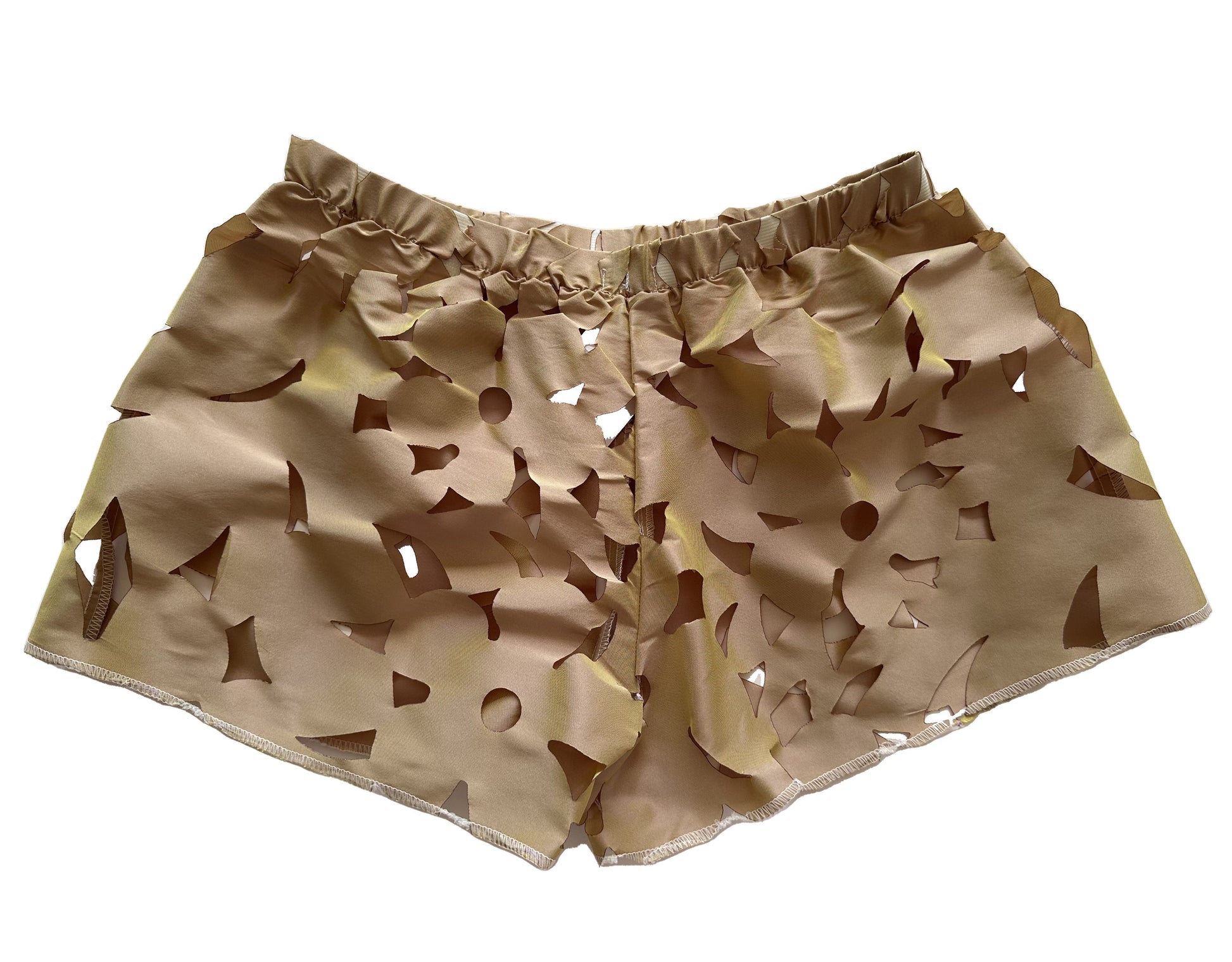 Short verde kaki transparente para heels vista trasera