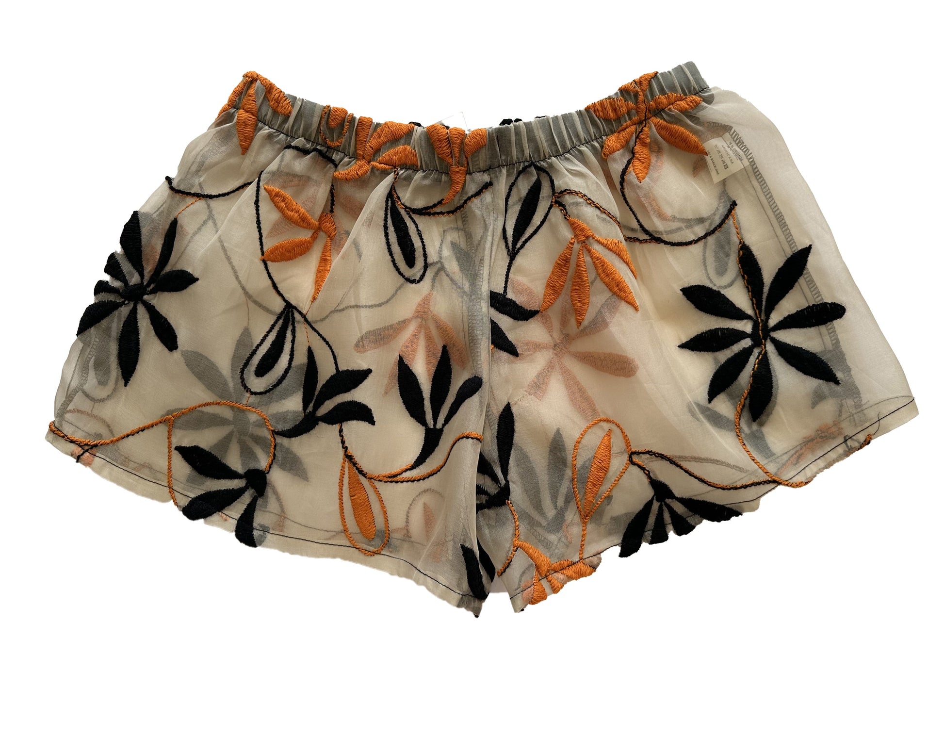 Short organza bordado flores para danza vista trasera