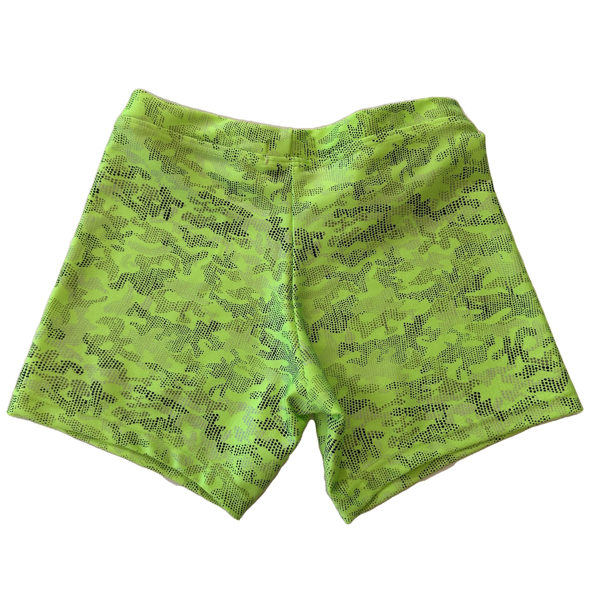 Culotte de lycra con estampado camuflaje verde pistacho para heels Evvi vista trasera