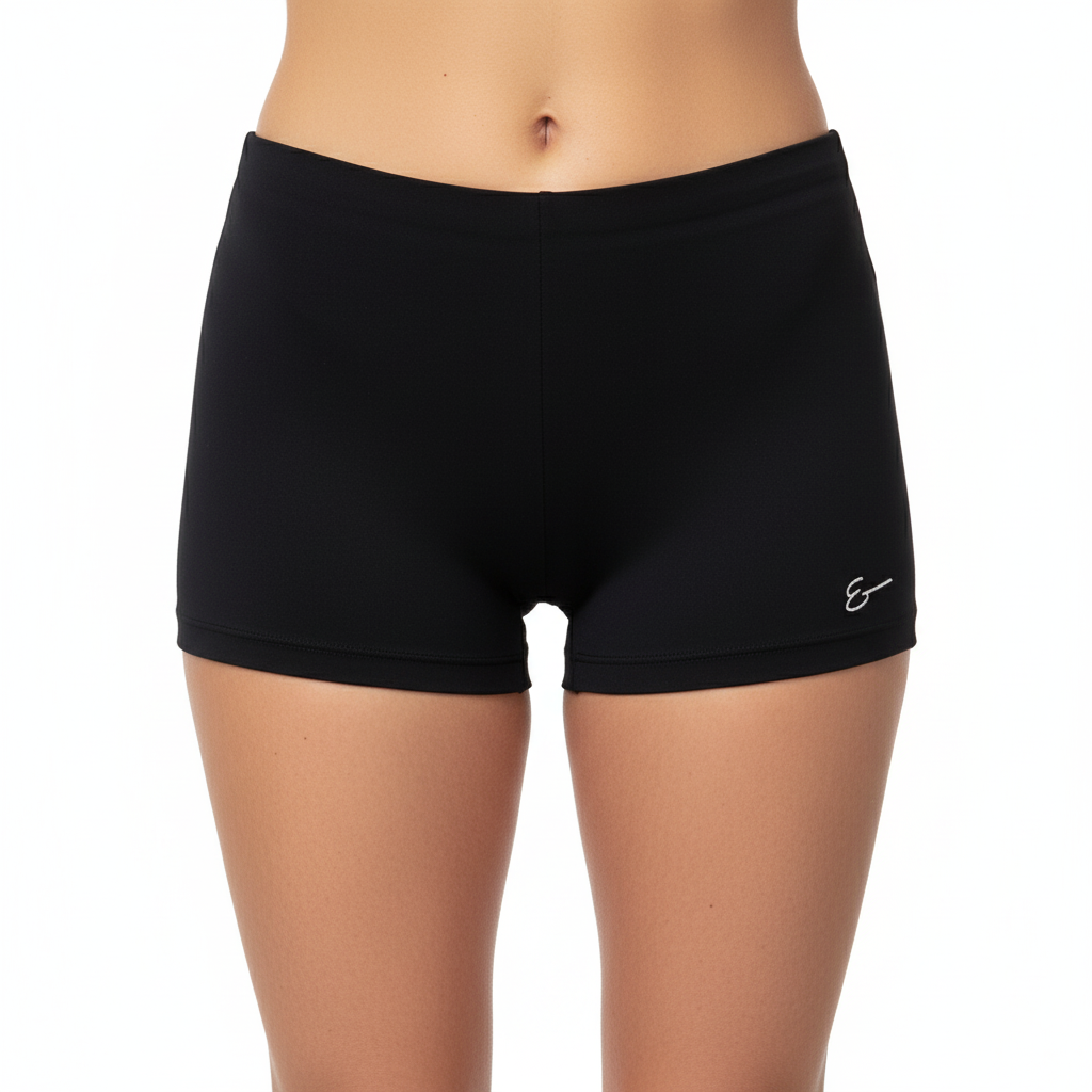 Culotte básico de lycra negra para danza heels Evvi vista frontal