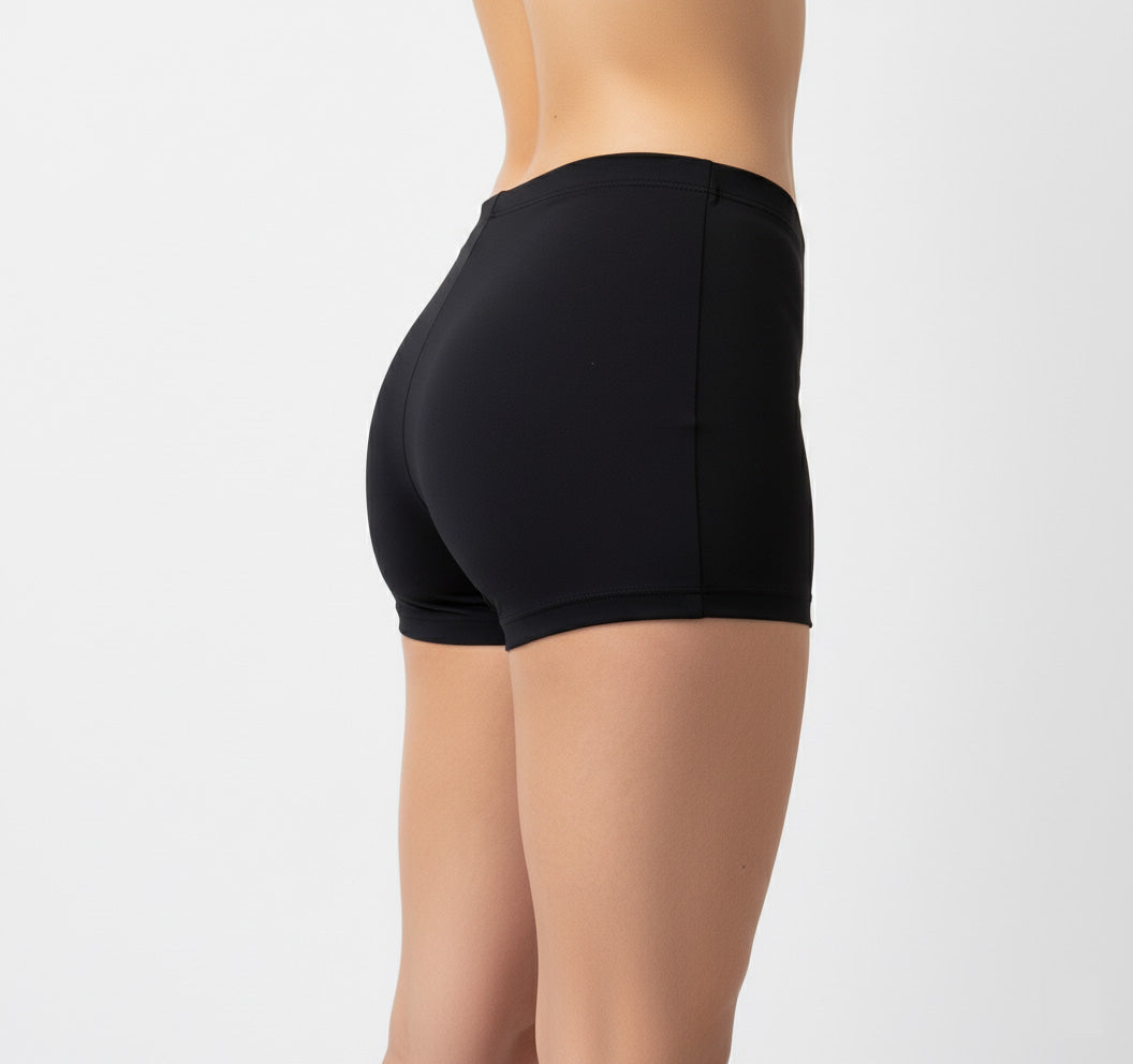 Culotte liso negro para danza heels vista lateral detalle